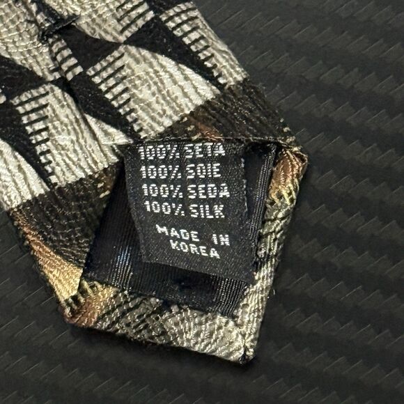 Mosaic Men's Silk Tie Geometric Patterns Handmade 100% Silk - 4" x 61" - Picture 7 of 7